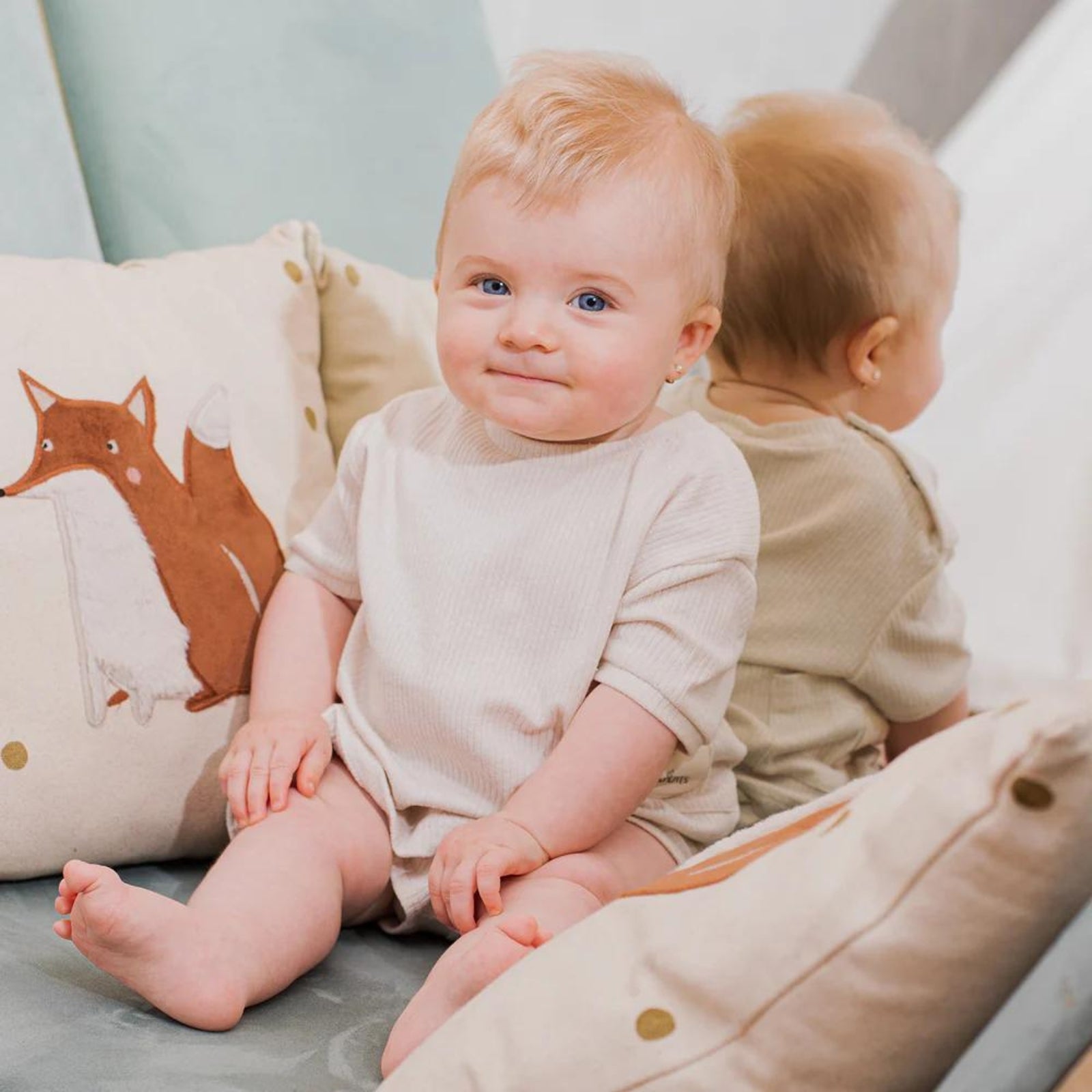 Conjunto Playera y Short Acanalado Vainilla