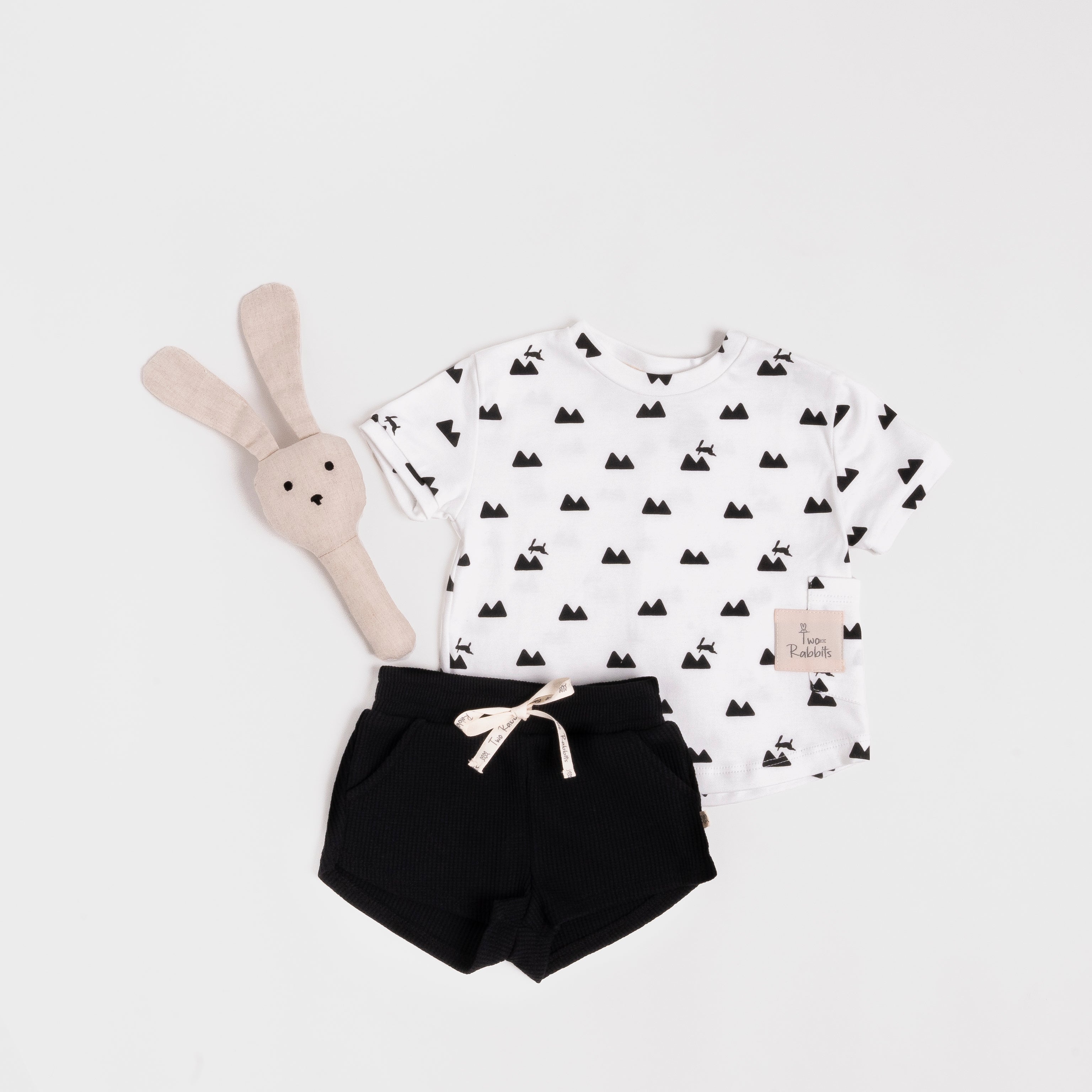 Conjunto Playera Hop y Short Waffle Negro