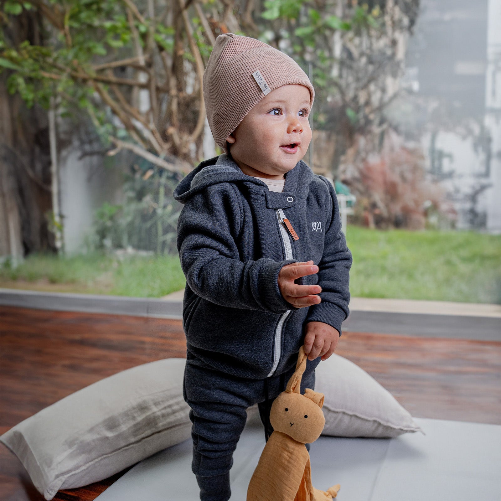 Sudadera Gorro Afranelada Charcoal