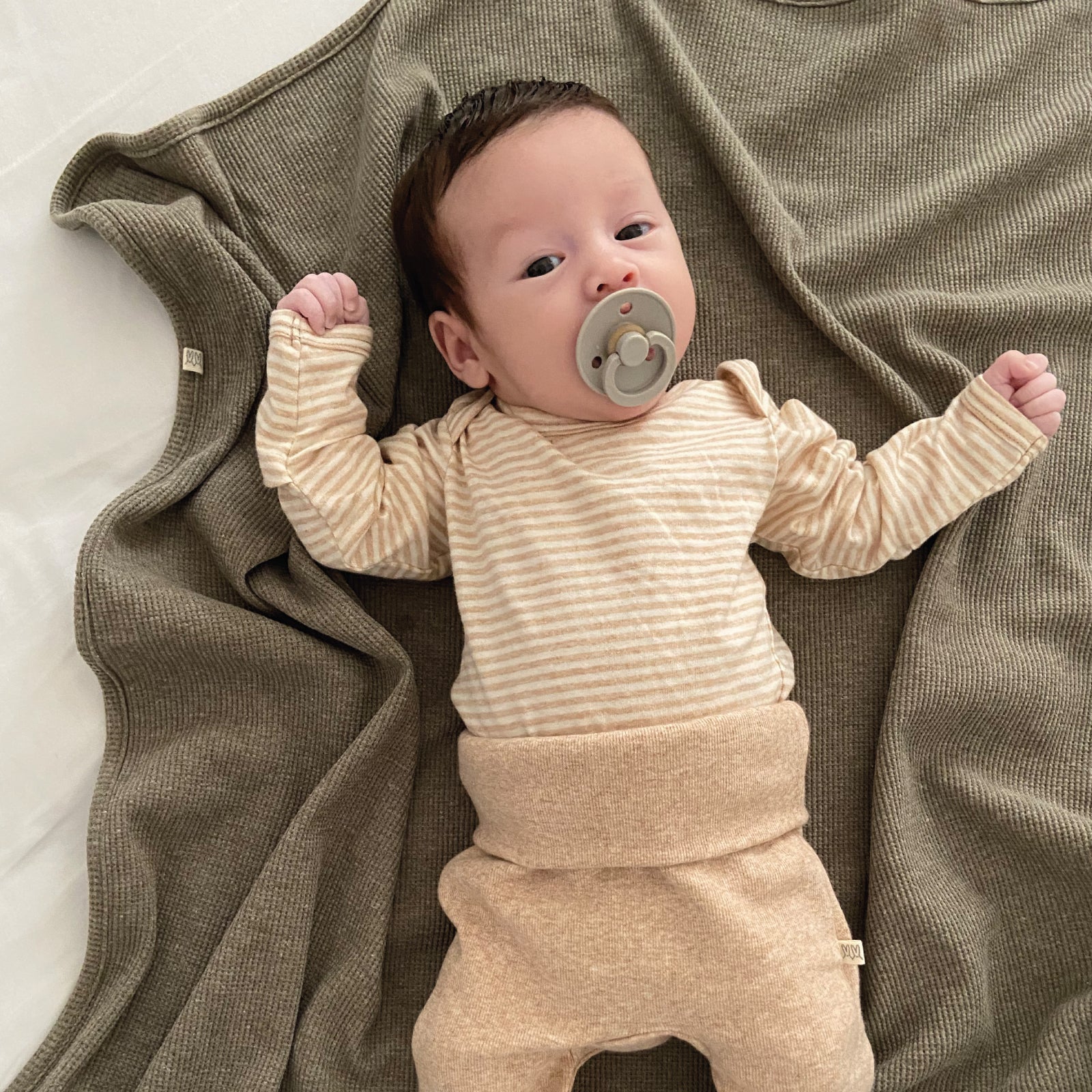 Pañalero Manga Larga Orgánico Vicuña a Rayas