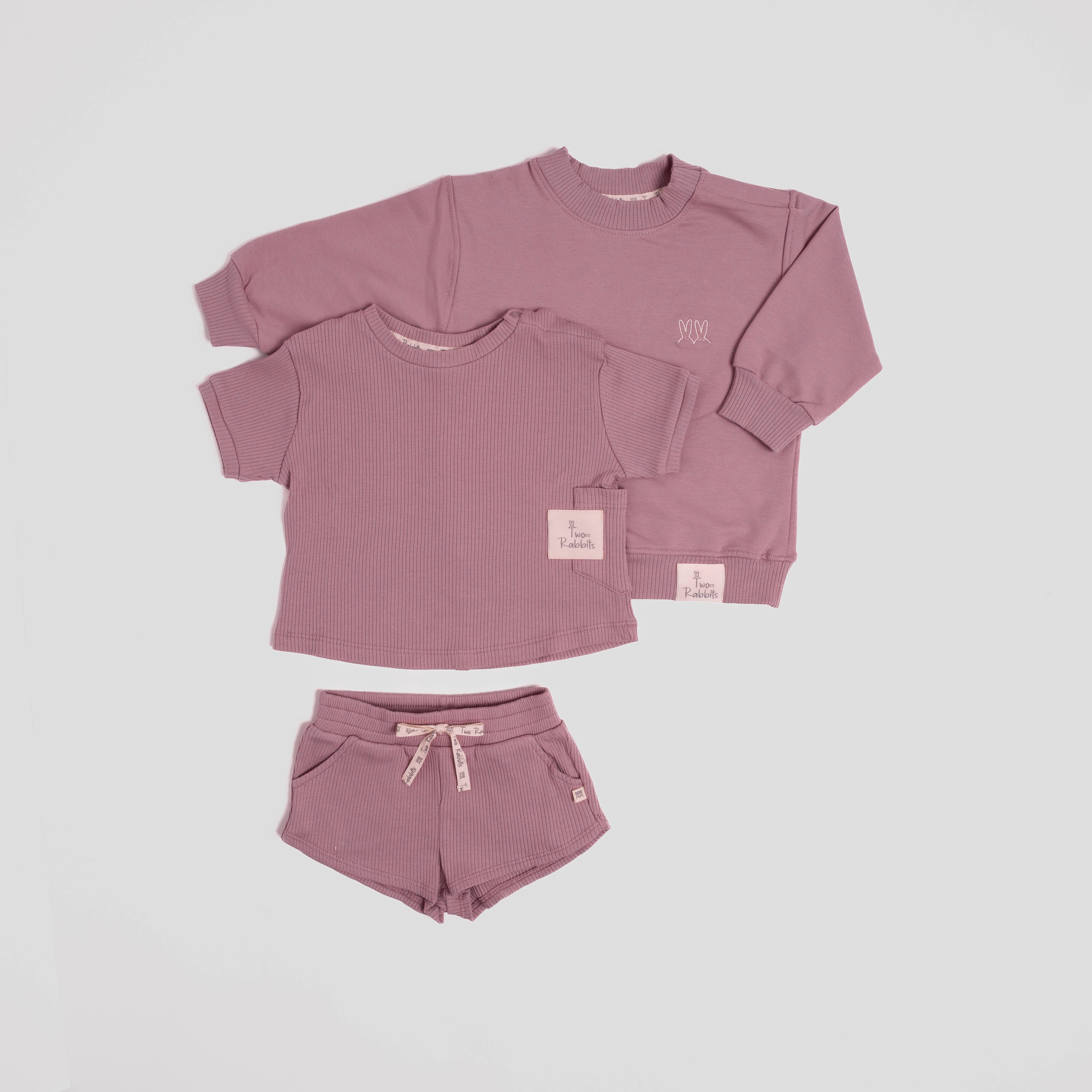Playera Oversize Acanalado Mauve