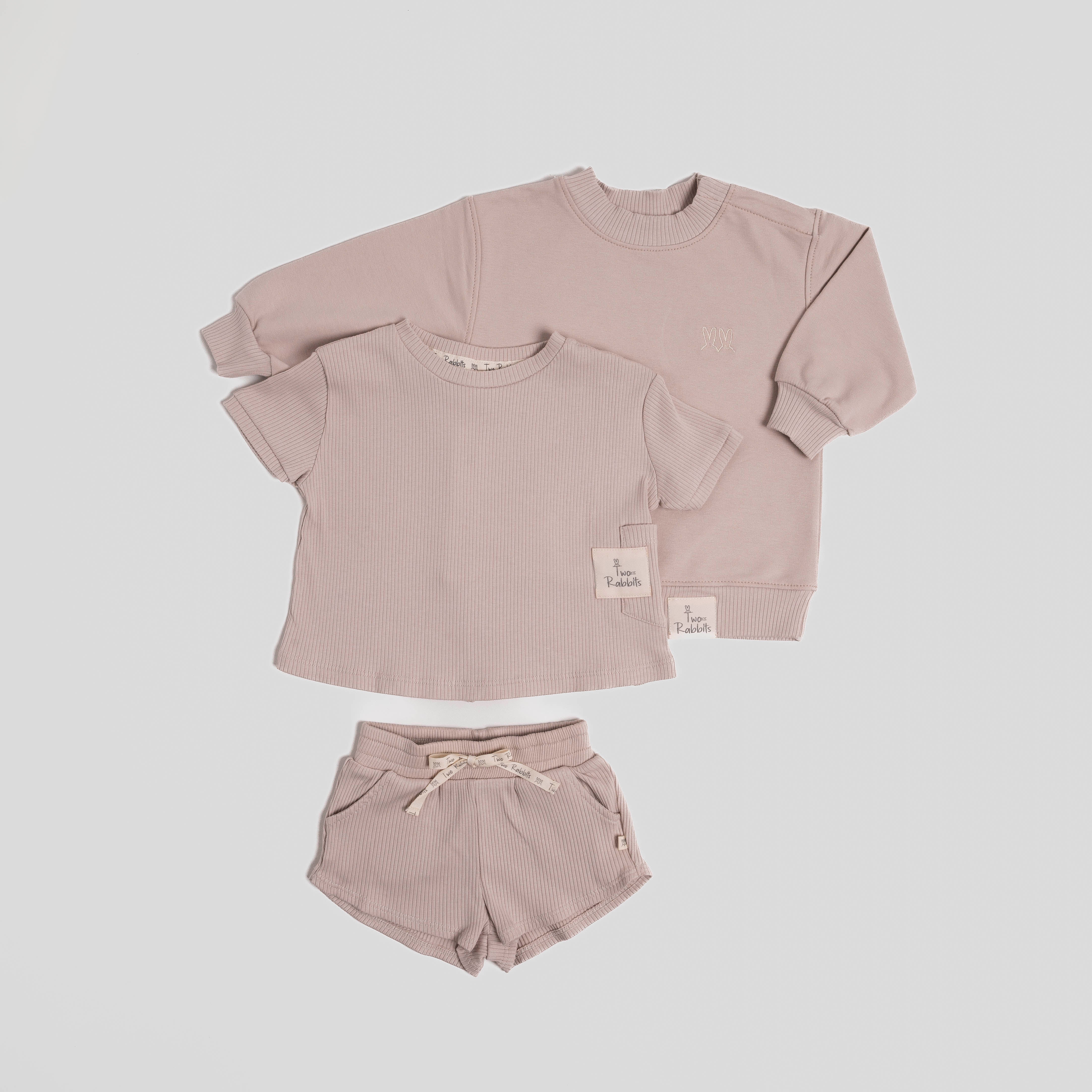 Playera Oversize Acanalado Taupe