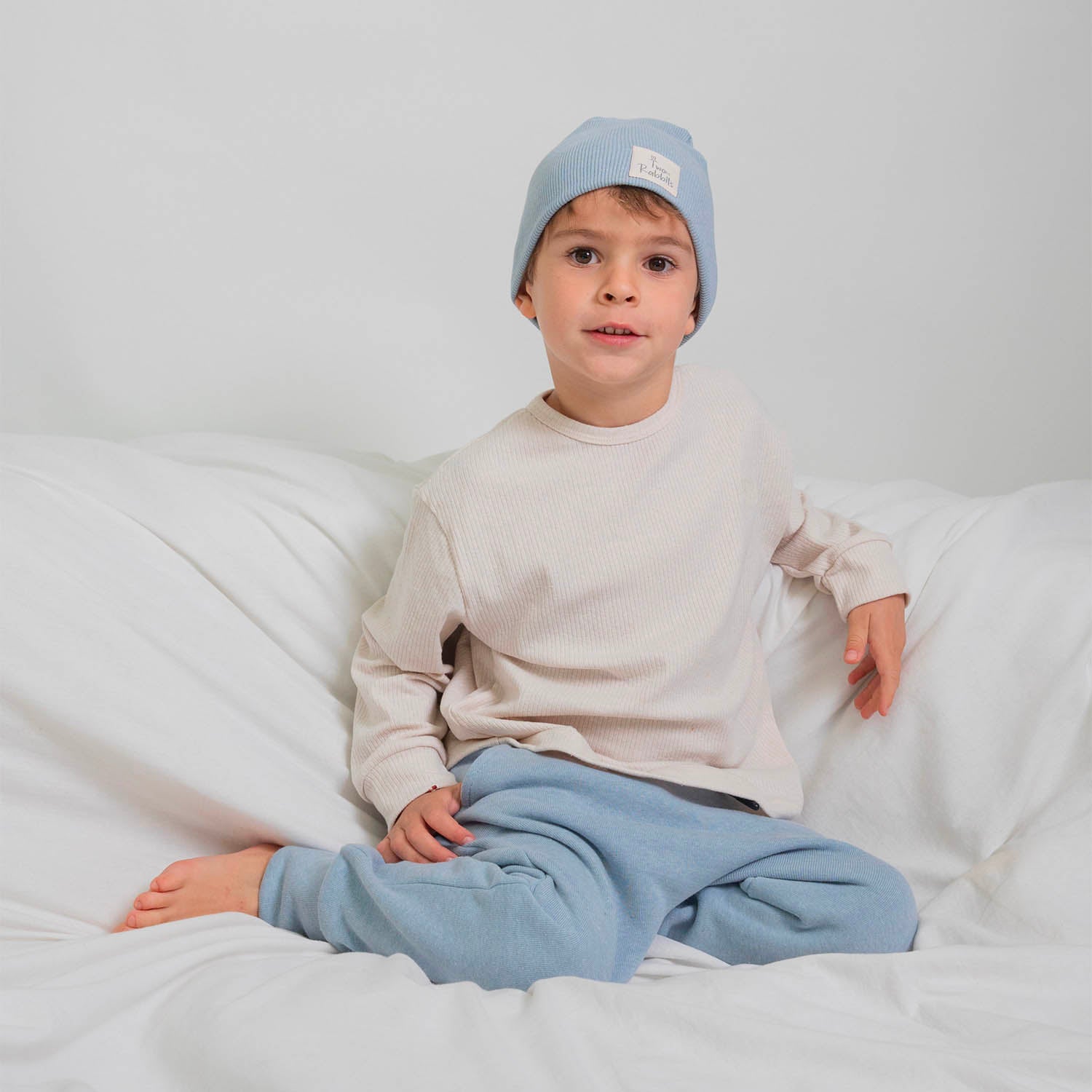 Playera Manga Larga Acanalado Vainilla