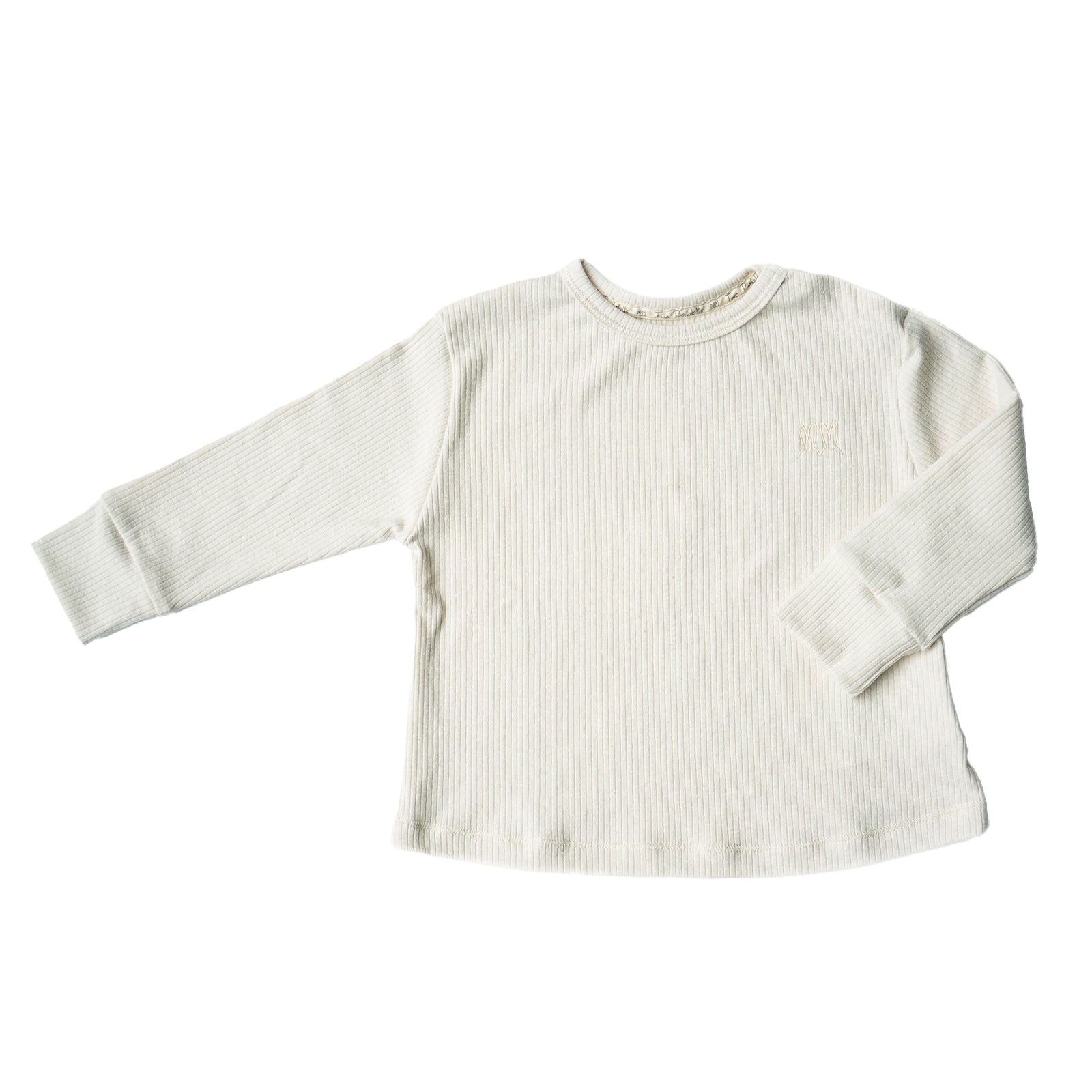 Playera Manga Larga Acanalado Vainilla