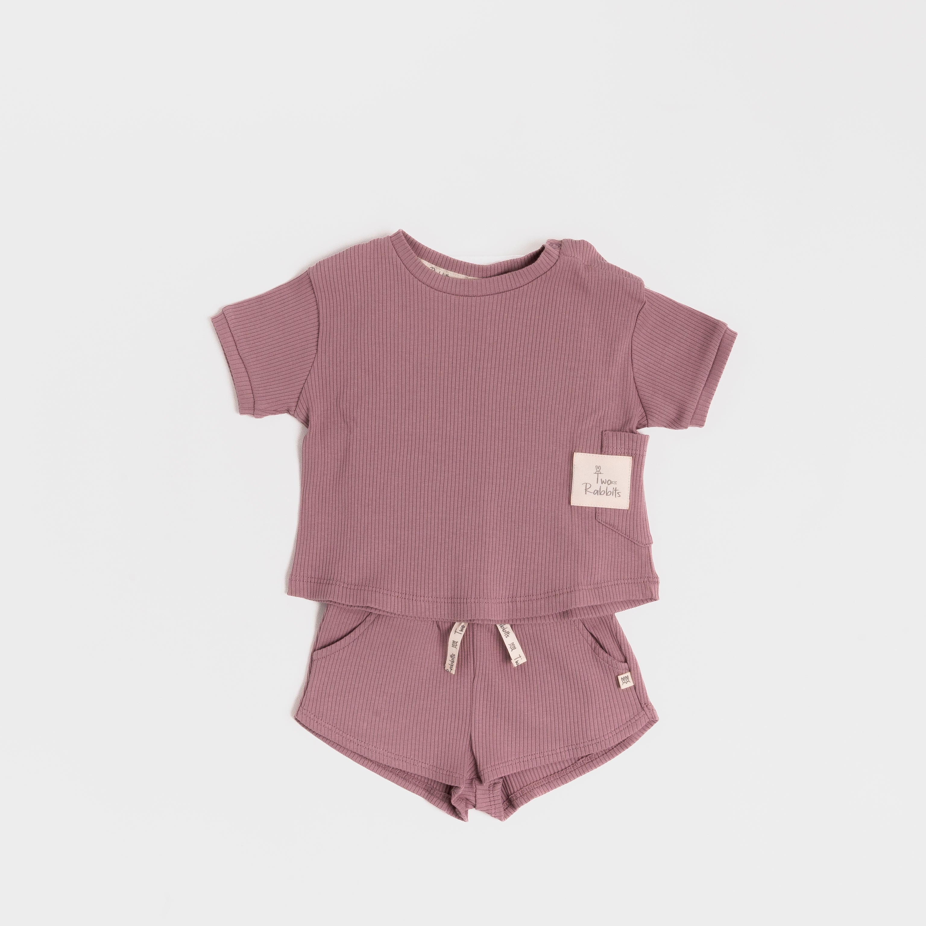Conjunto Playera y Short Acanalado Mauve